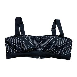 Athleta Black Striped Bikini Top 34D 34DD